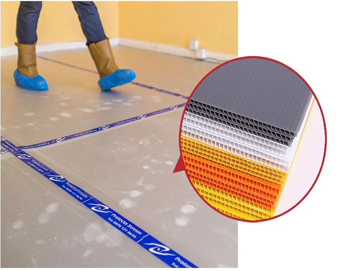 6 mm 12 mm Bảo vệ sàn Correx Tấm Corflute trắng chống cháy