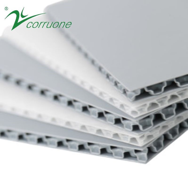 Corruone PP tường kép pp polypropylene tấm nhựa mật ong lõi tấm bảng l với cấu trúc tế bào