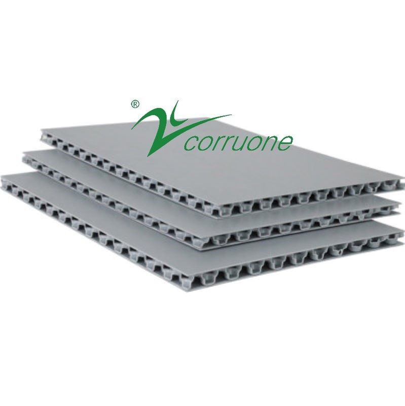 Corruone PP tường kép pp polypropylene tấm nhựa mật ong lõi tấm bảng l với cấu trúc tế bào
